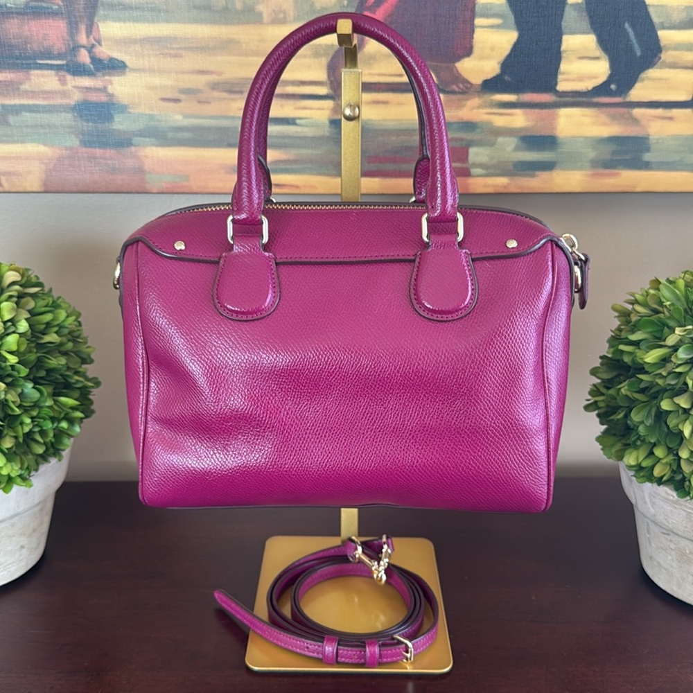 COACH F36624 🩷MAGENTA🩷 CROSSGRAIN LEATHER MINI BENNETT SATCHEL BAG - Picture 5 of 17
